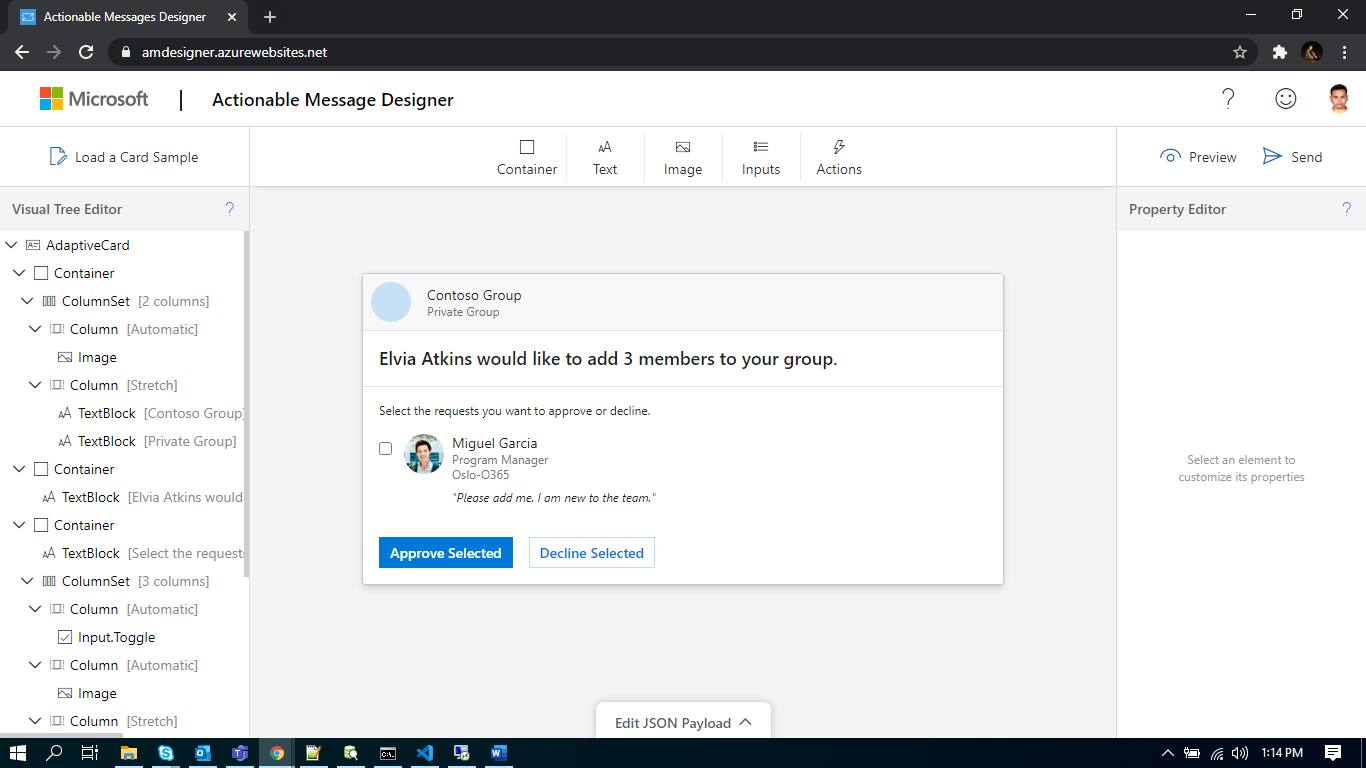 Actionable Messages On Outlook: Adaptive card + Python | by Dheeraj ...