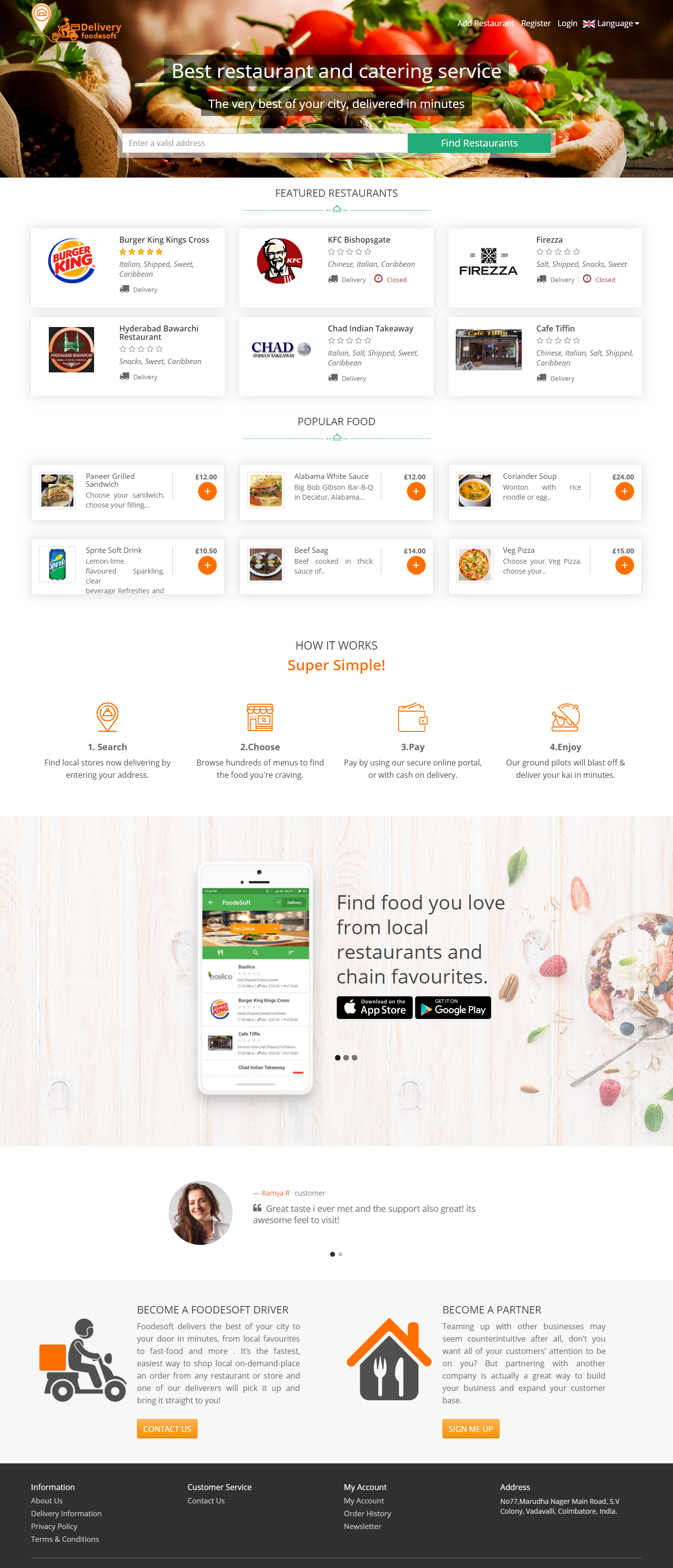 just eat menus