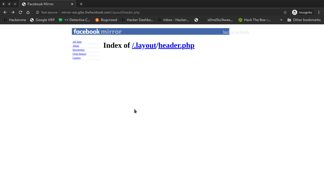 Reflected XSS in Facebook’s mirror websites by Sudhanshu Rajbhar