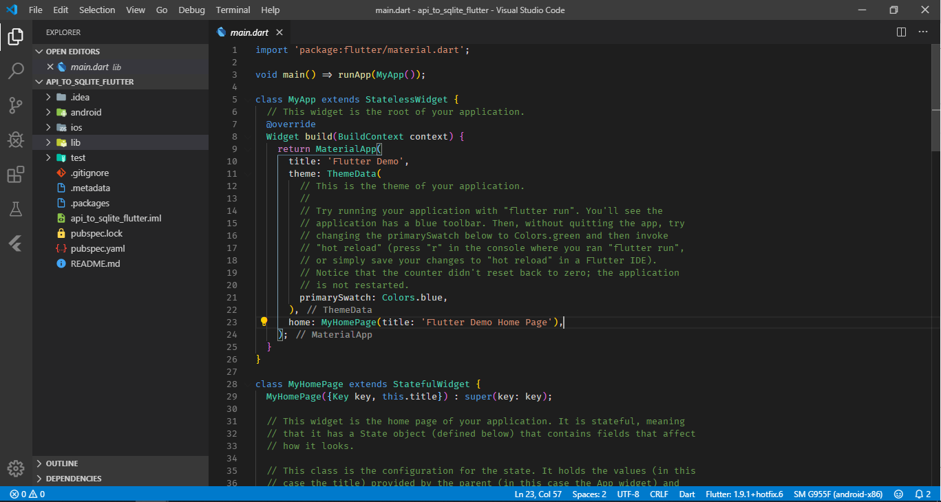 Flutter — Get data from a REST API and save locally in a Sqlite