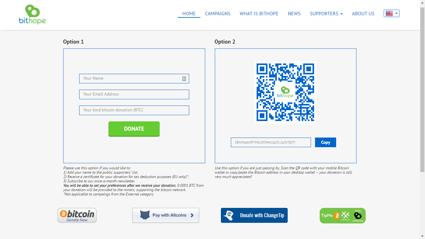 ビットコイン寄付プラットフォームbithope Org Indiesquareのトークン寄付ボタンを導入 By Indiesquare Jp Medium