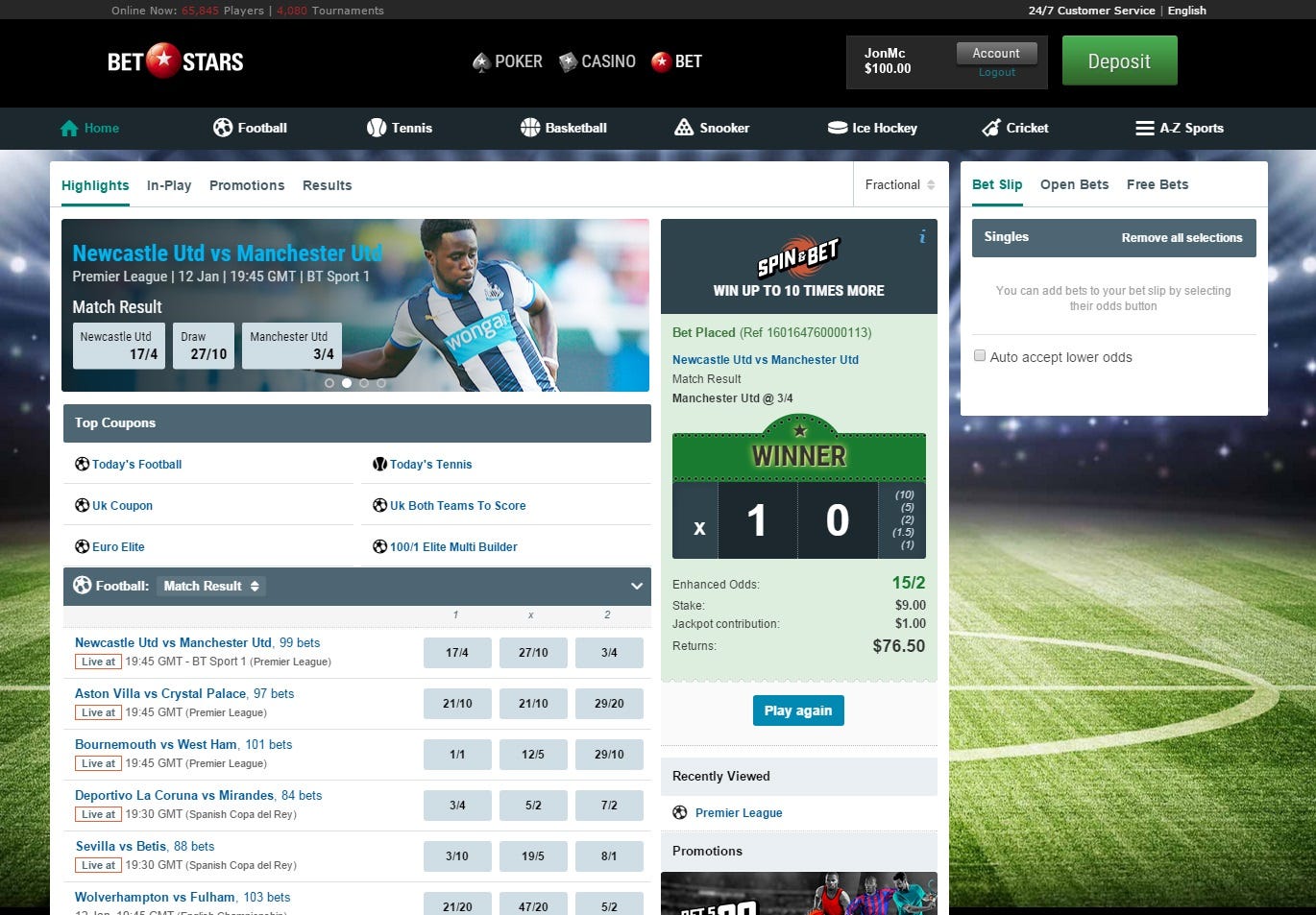 Bet n spin casino review