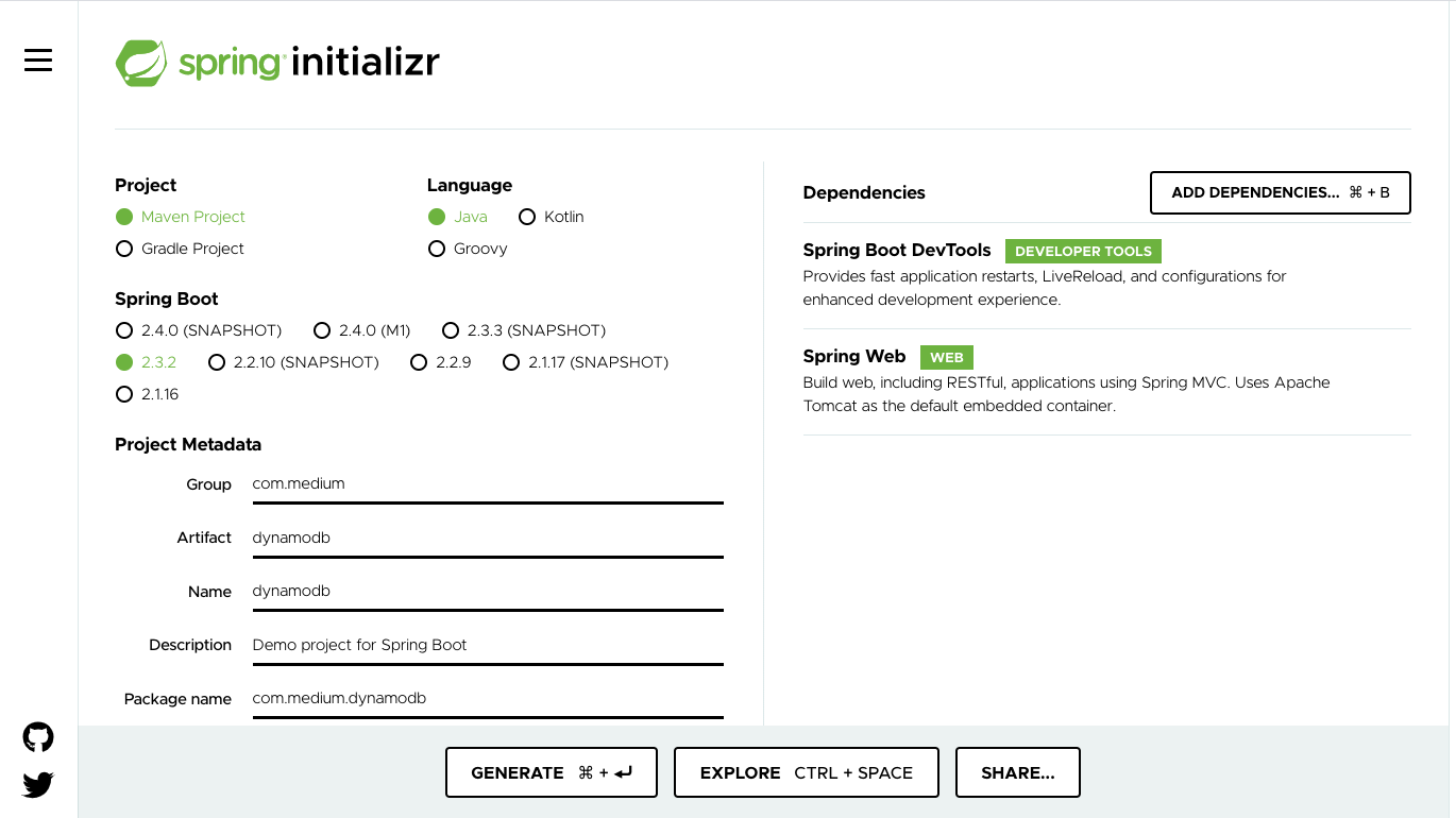 spring boot dynamodb example