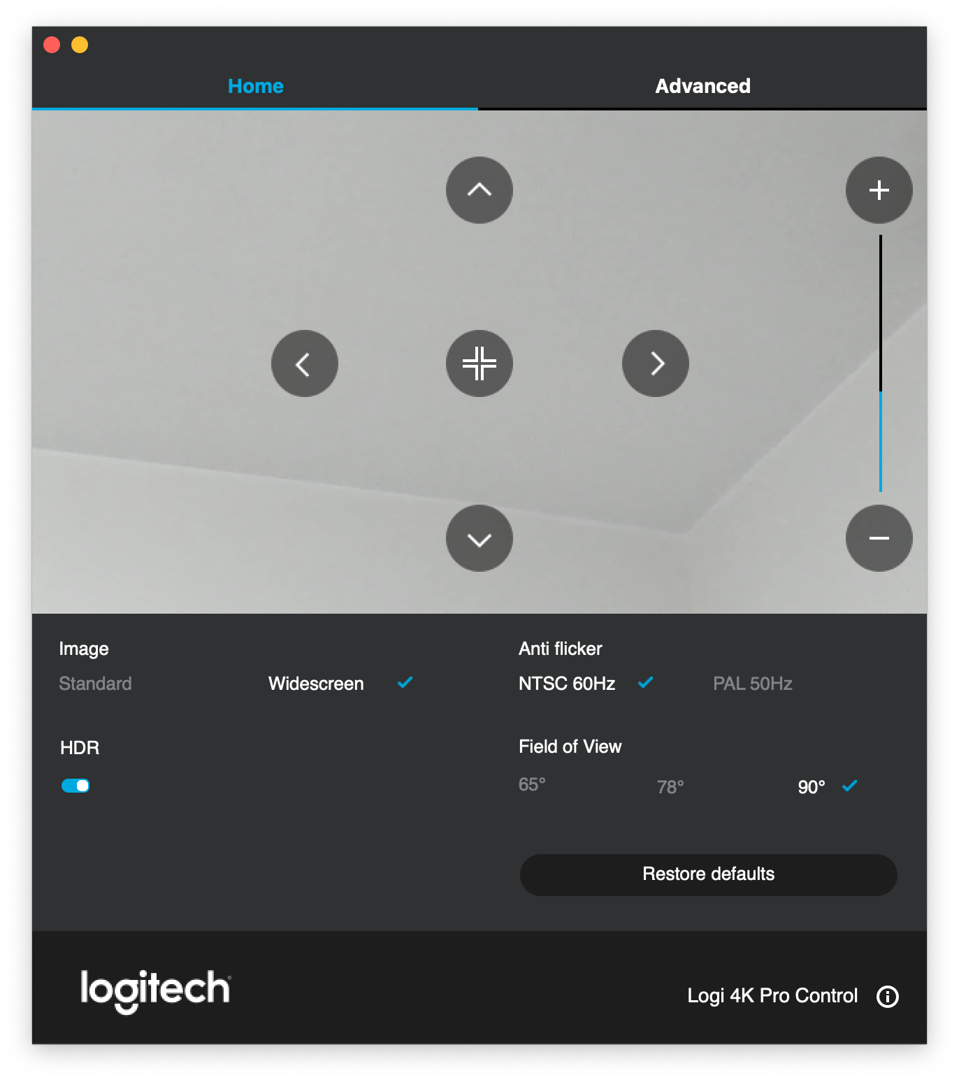 logitech webcam adjust brightness mac