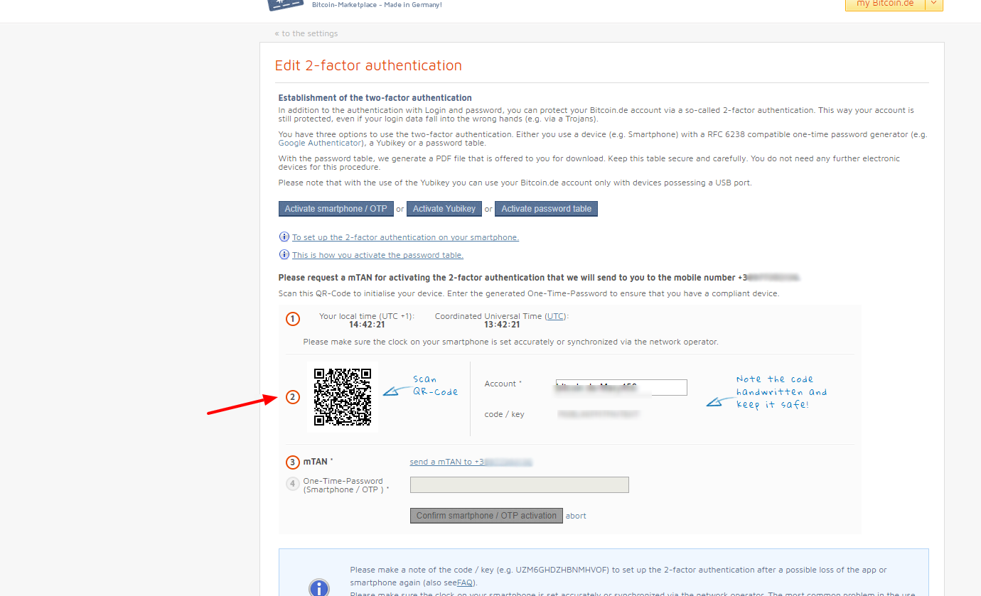 add local bitcoin to 2fa barcode scanner