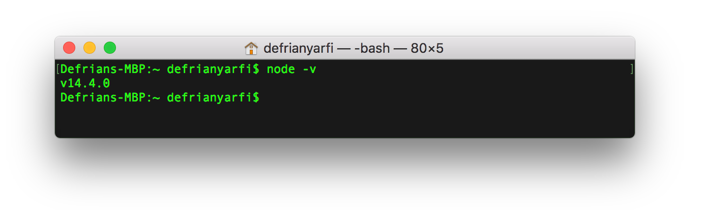 Close all terminal and check your fresh default v14.0.0 Node version