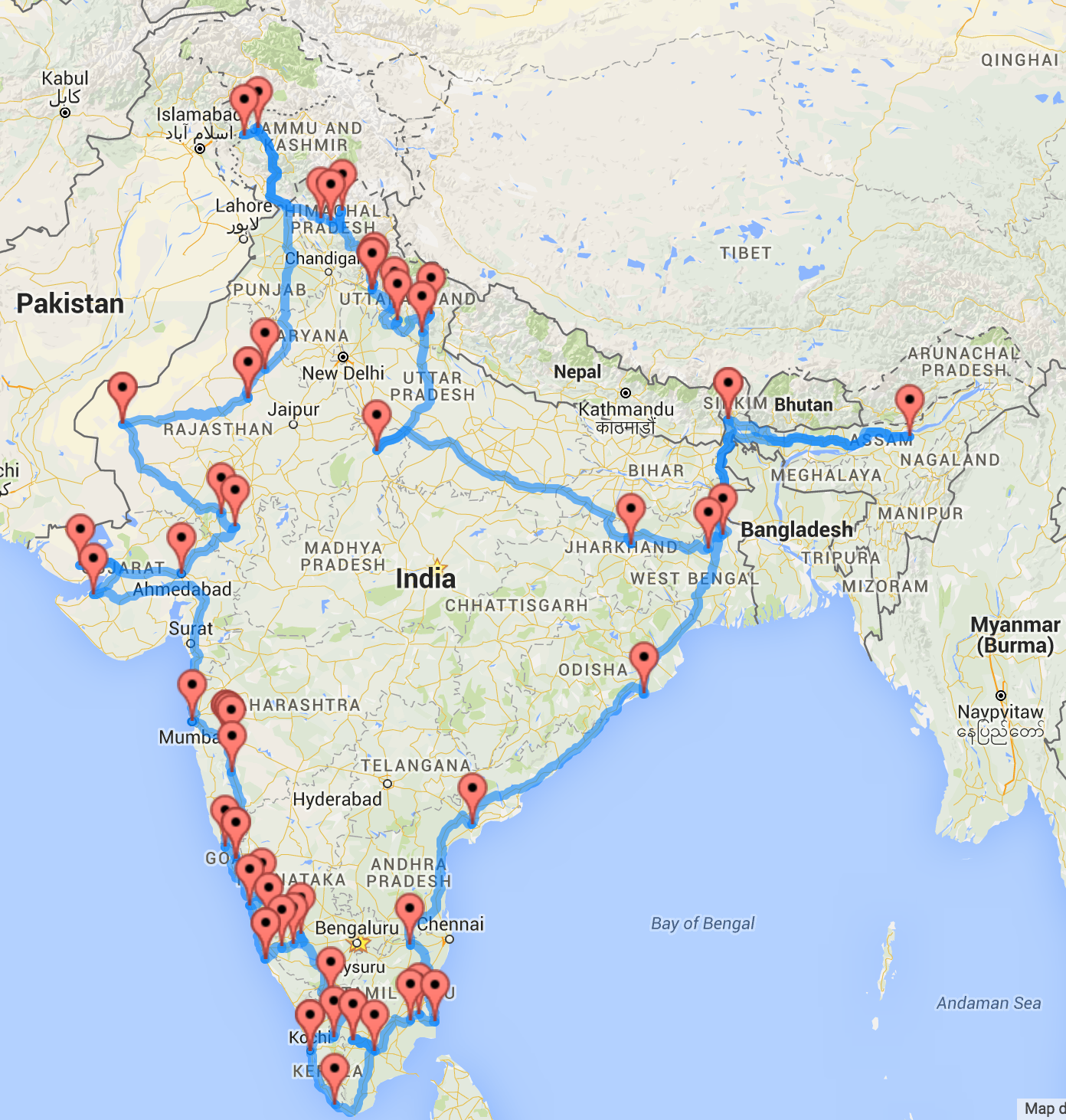 Designing the most beautiful and optimal Indian road trip by Apoorv