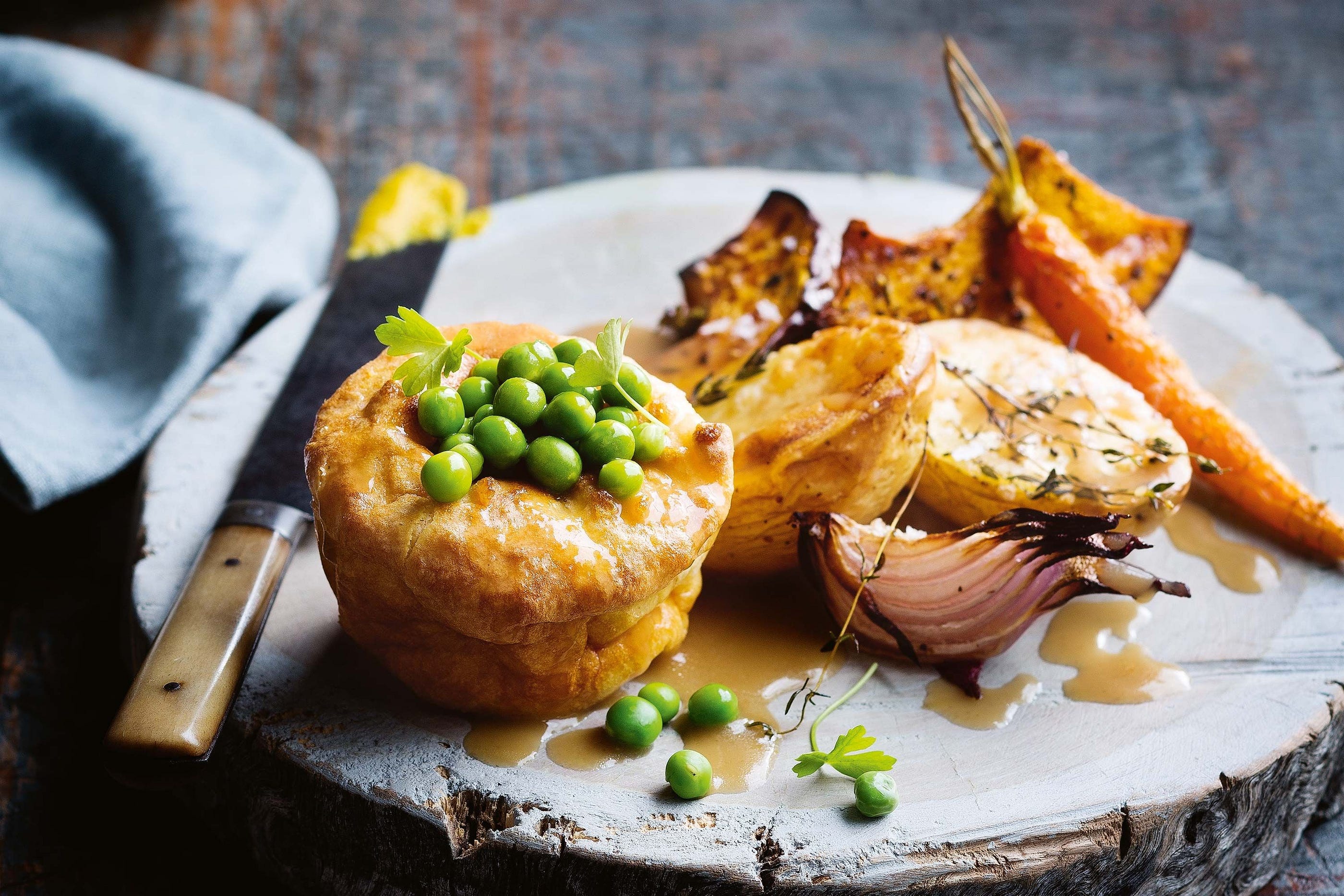Meatfree Sunday roast with Yorkshire puddings by Cooking Recipes
