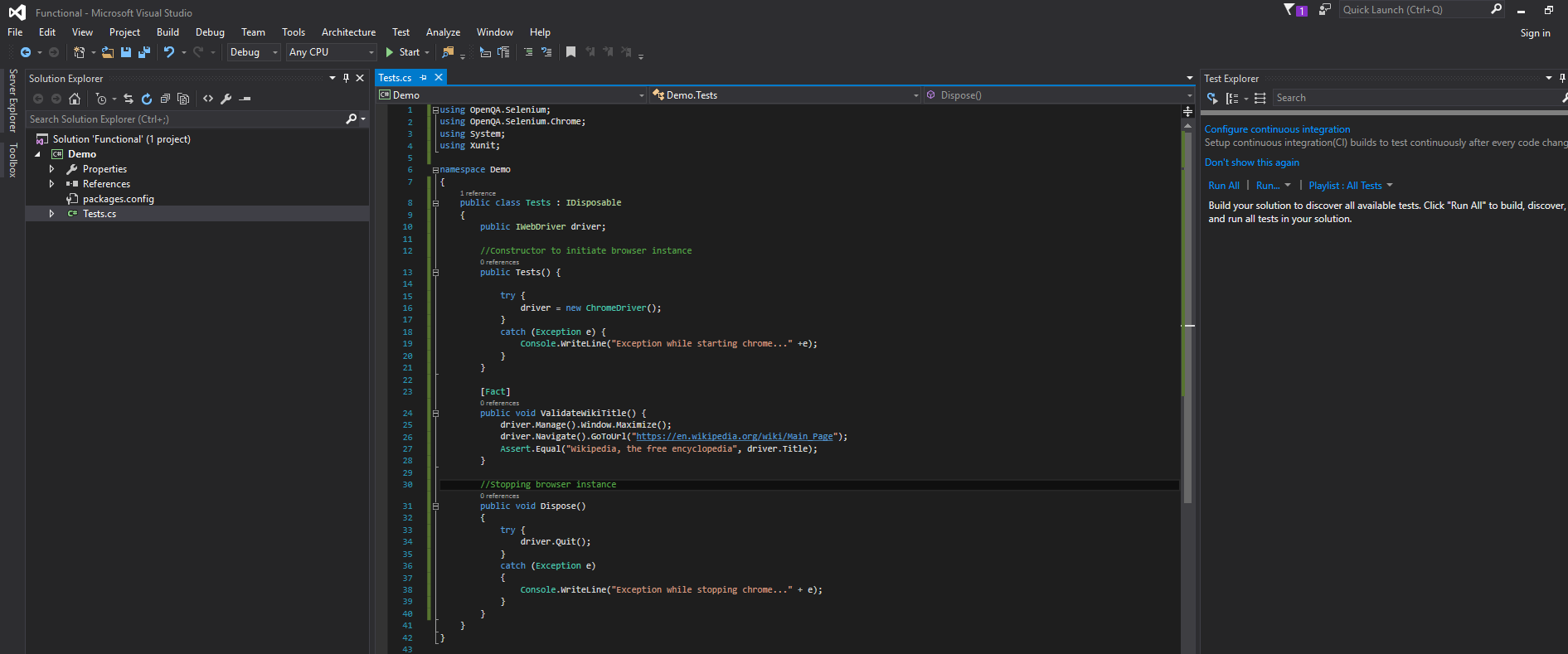 Selenium with C and xUnit. In this blog I will explain how you can