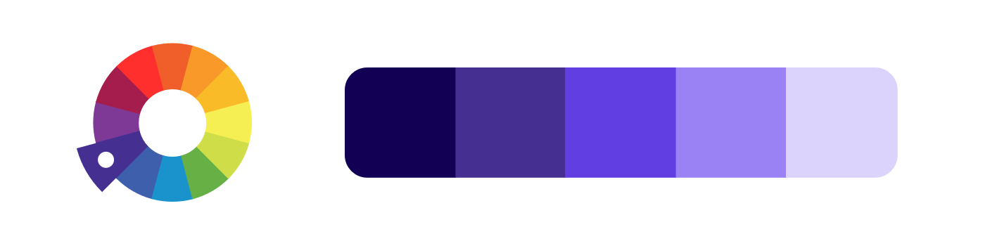 Monochromatic example: a color palette created from violet.