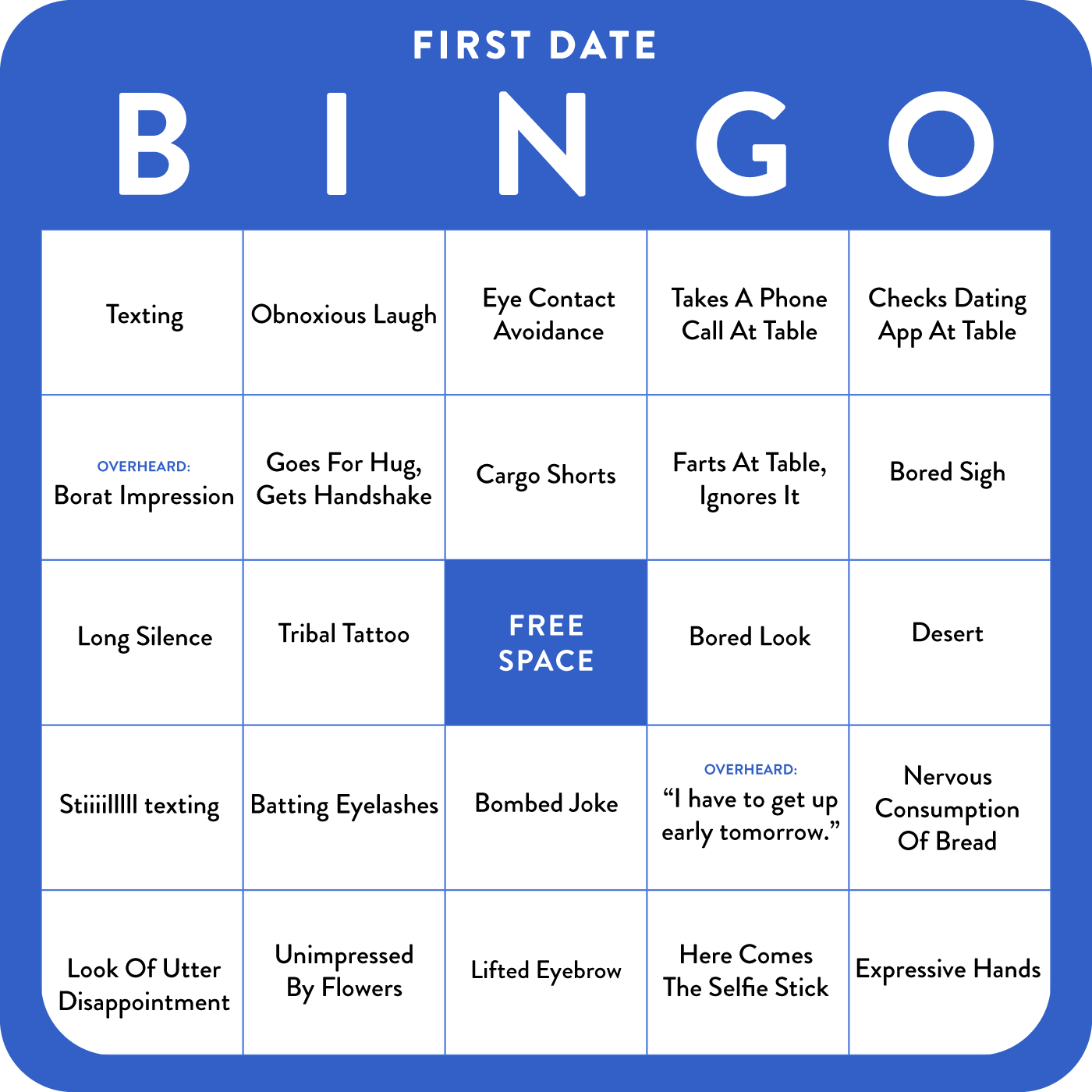 Online Dating Photo Bingo Card... : OnlineDating