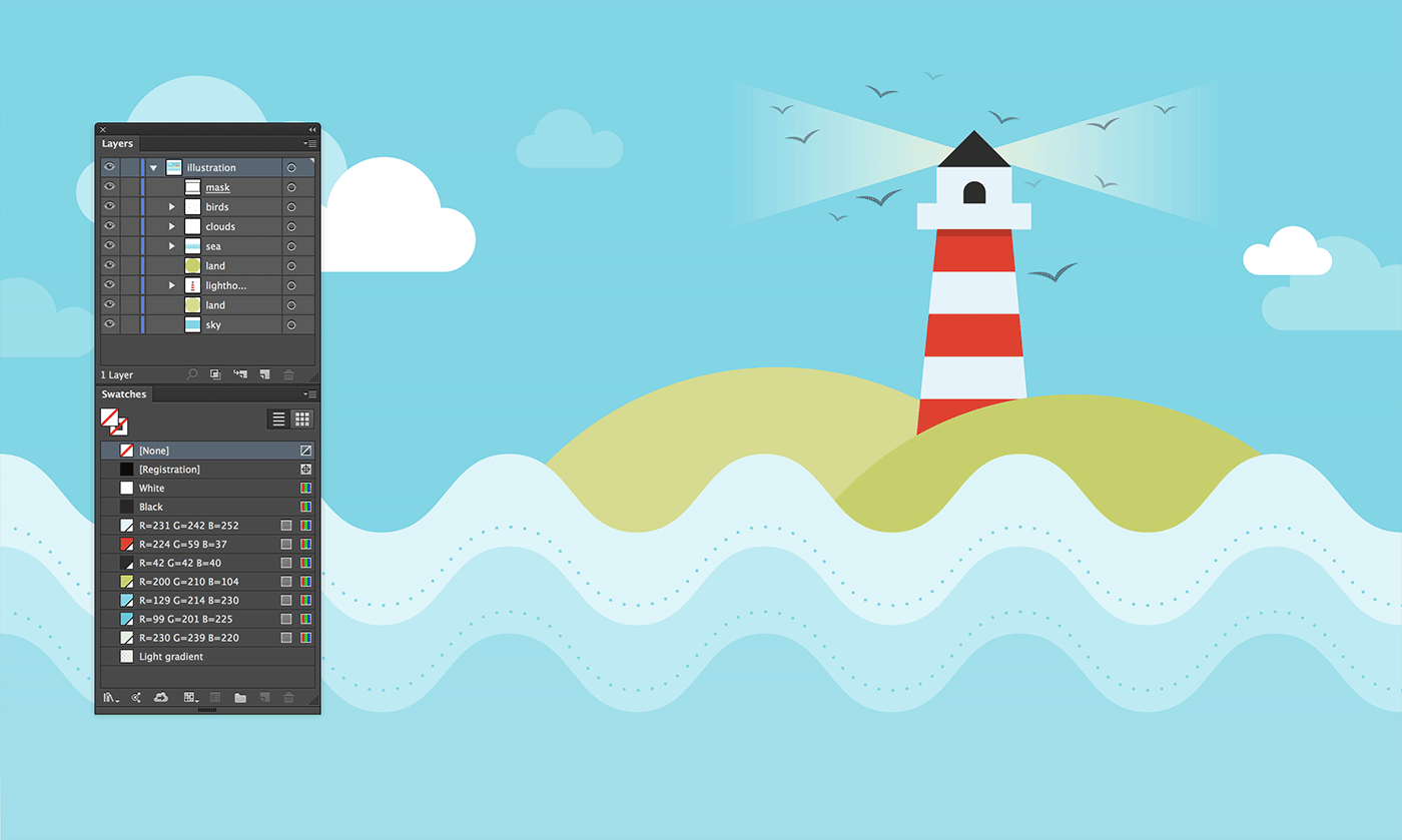 Create a lighthouse in Adobe Illustrator | by Veerle Pieters | Prototypr