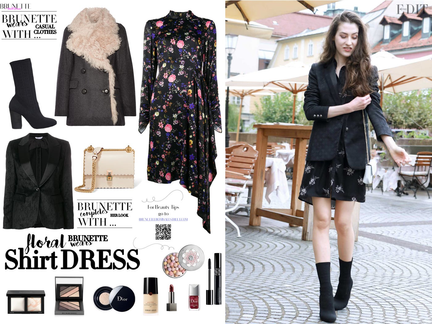 black dress with sock boots