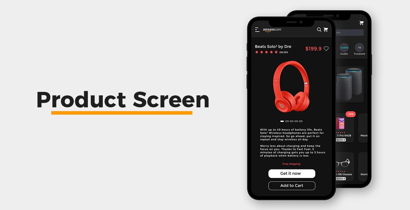I redesigned the Amazon app and added Dark Mode by I redesigned the Amazon app and added Dark Mode by