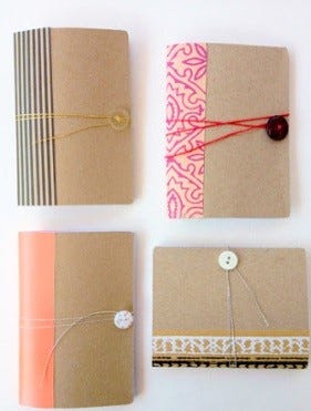 mini notebook using cereal boxes