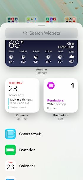 Otimização dos Widgets