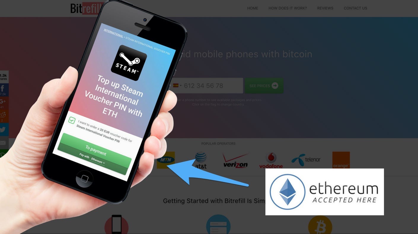 Recharge Prepaid Phones & Buy Steam Vouchers with Ethereum ...