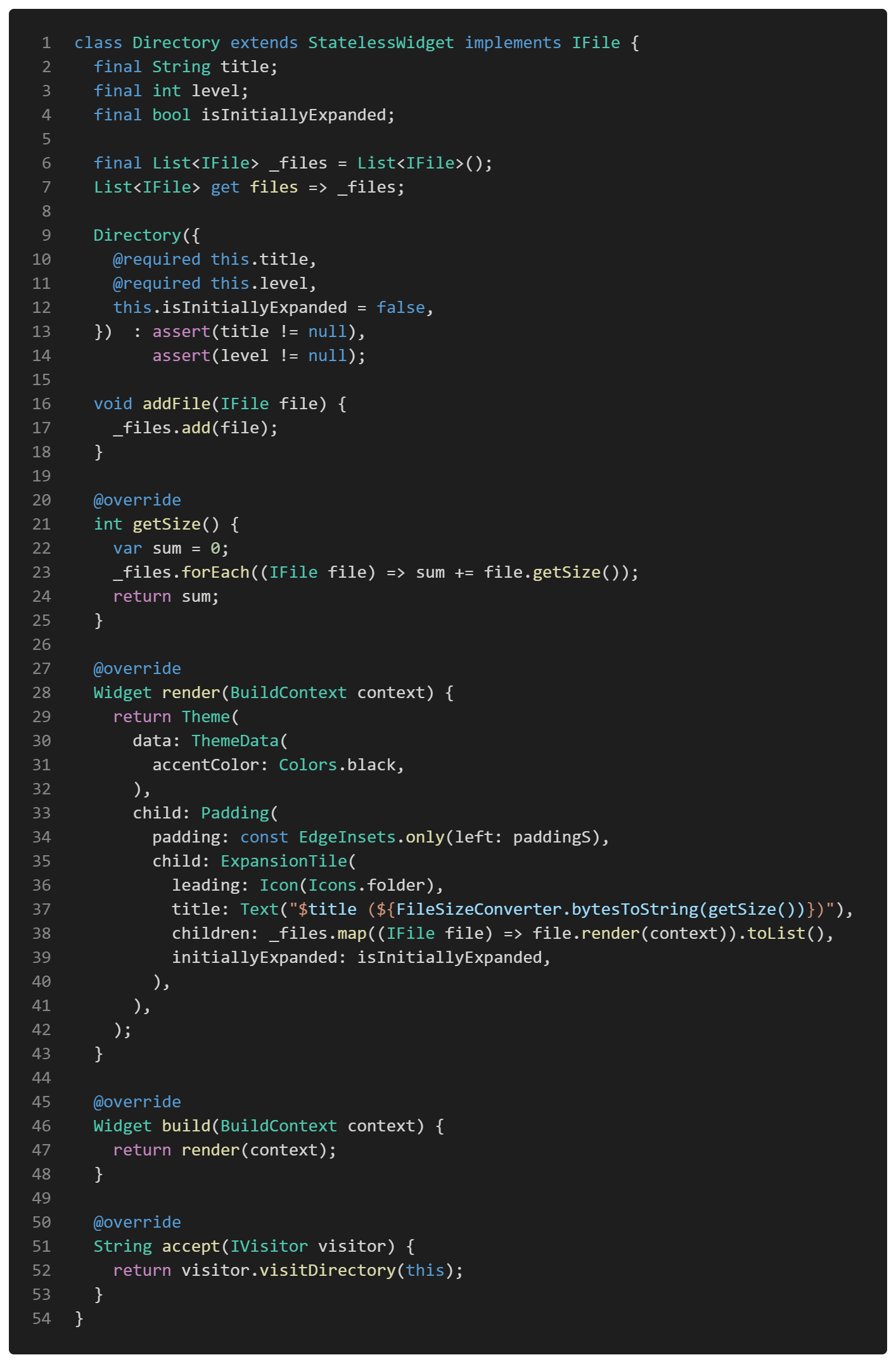 Flutter Design Patterns: 21 — Visitor | by Mangirdas Kazlauskas ...