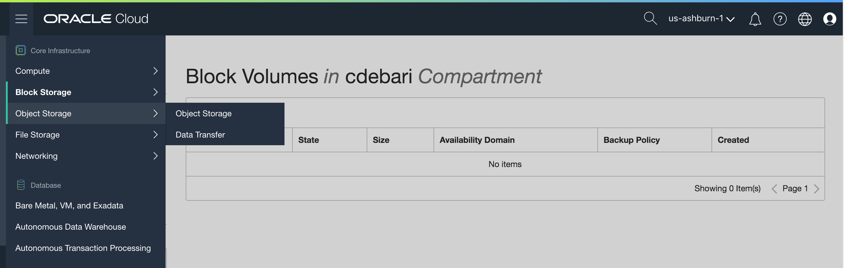 Oracle Cloud Infrastructure Console