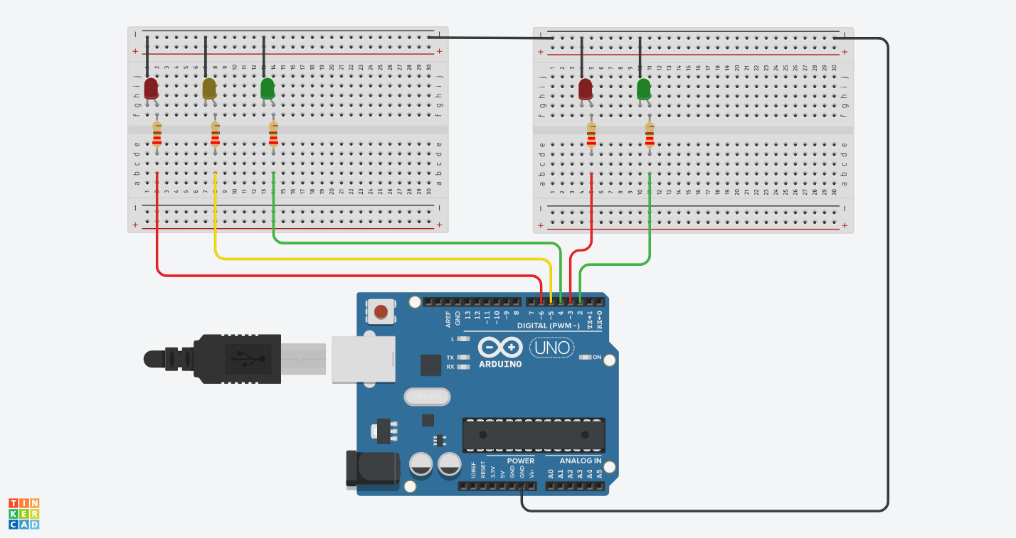 Tinkercad Circuits Traffic Light