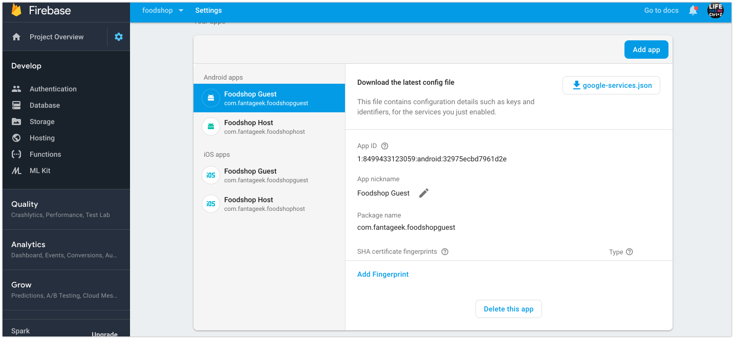 firebase database android sdk