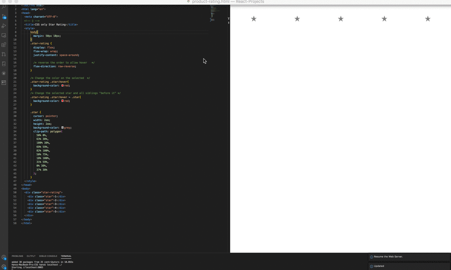 How To Use The Previous Sibling Css Hack To Create A Star Rating Javascript In Plain English How To Use The Previous Sibling Css Hack To Create A Star Rating Javascript In Plain English