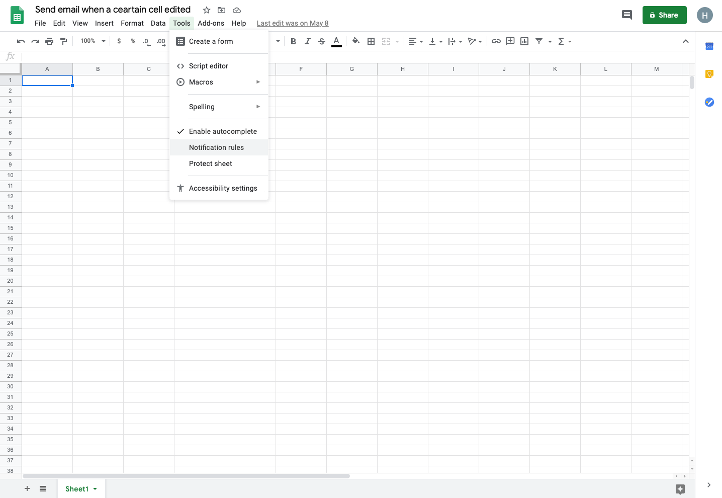 How To Get Notified When Cells In A Column Are Edited In A Google
