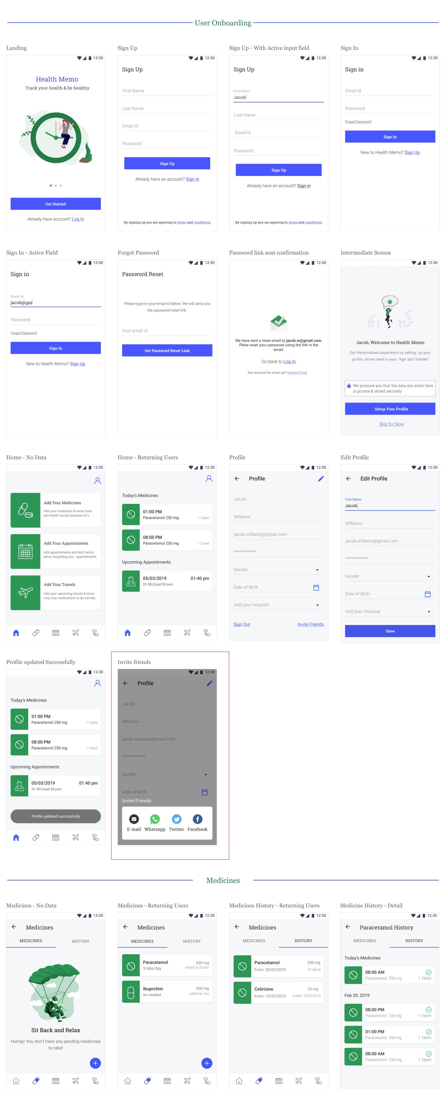 Designing a health reminder application — a UX case study