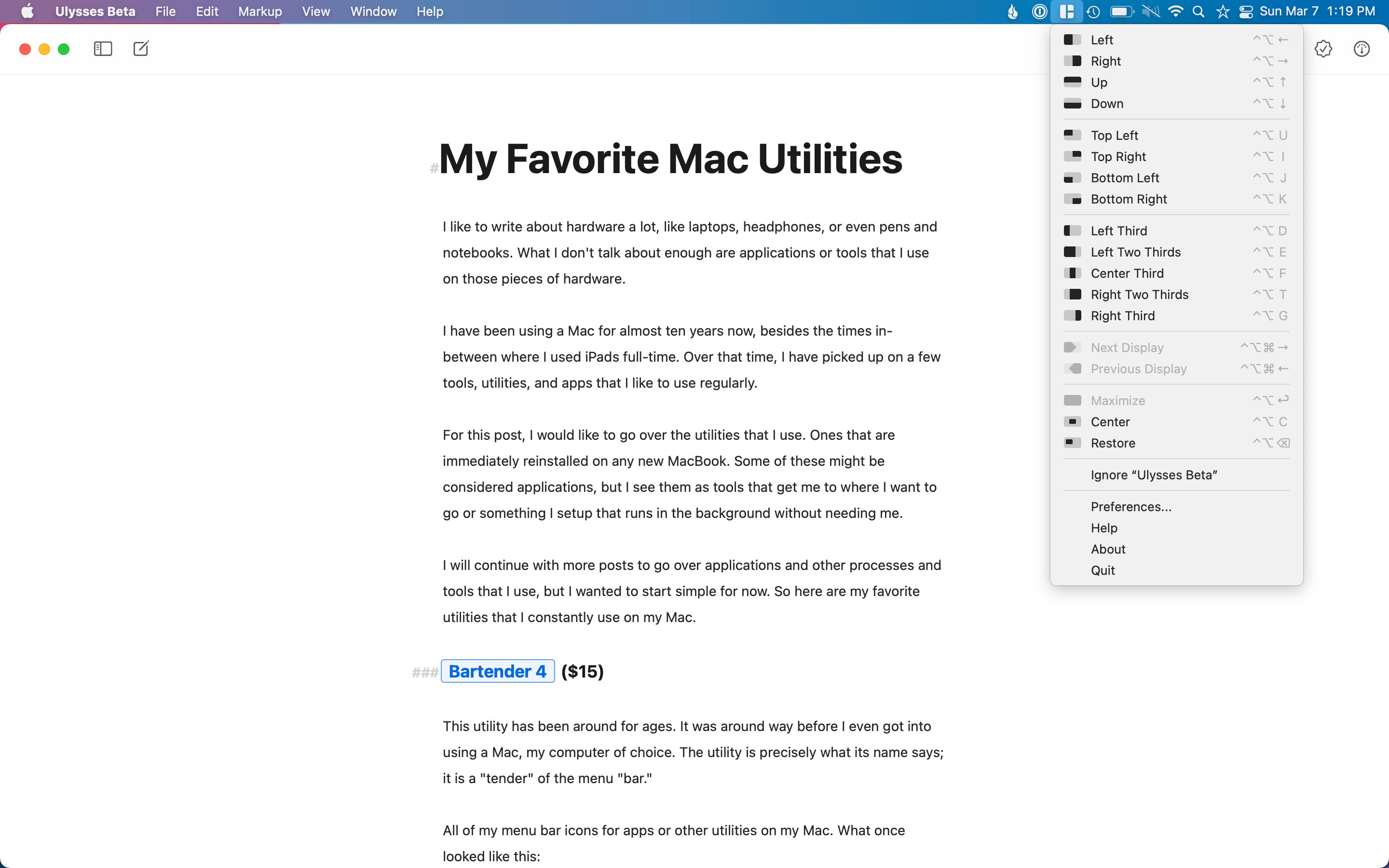 Using Magnet to Maximize Ulysses app.