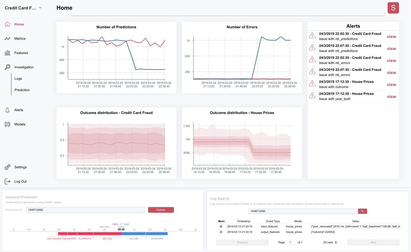 machine learning model monitoring dashboard