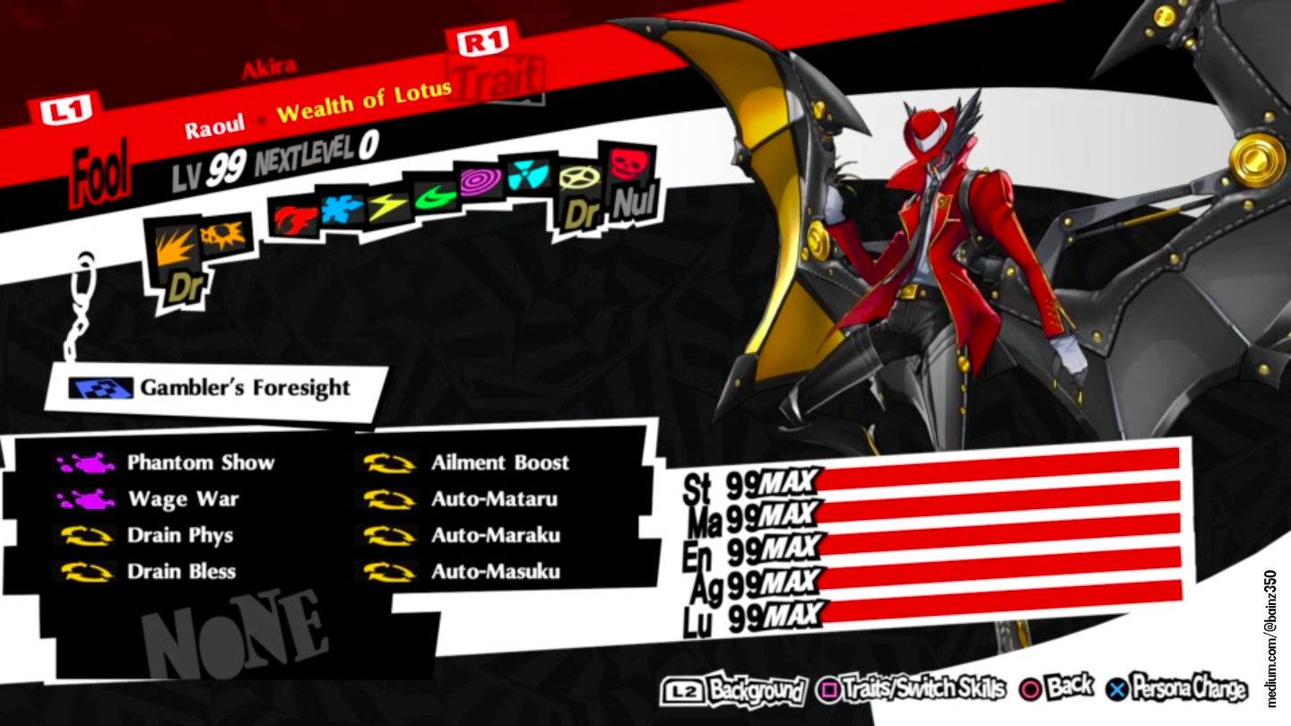 Ultimate Persona Team (Persona 5 Royal Builds) Bainz Medium