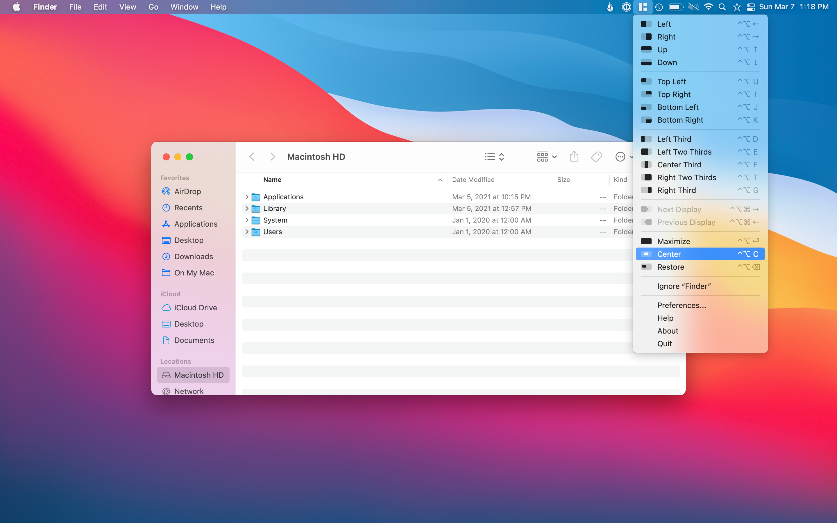 Magnet centering the Finder window.