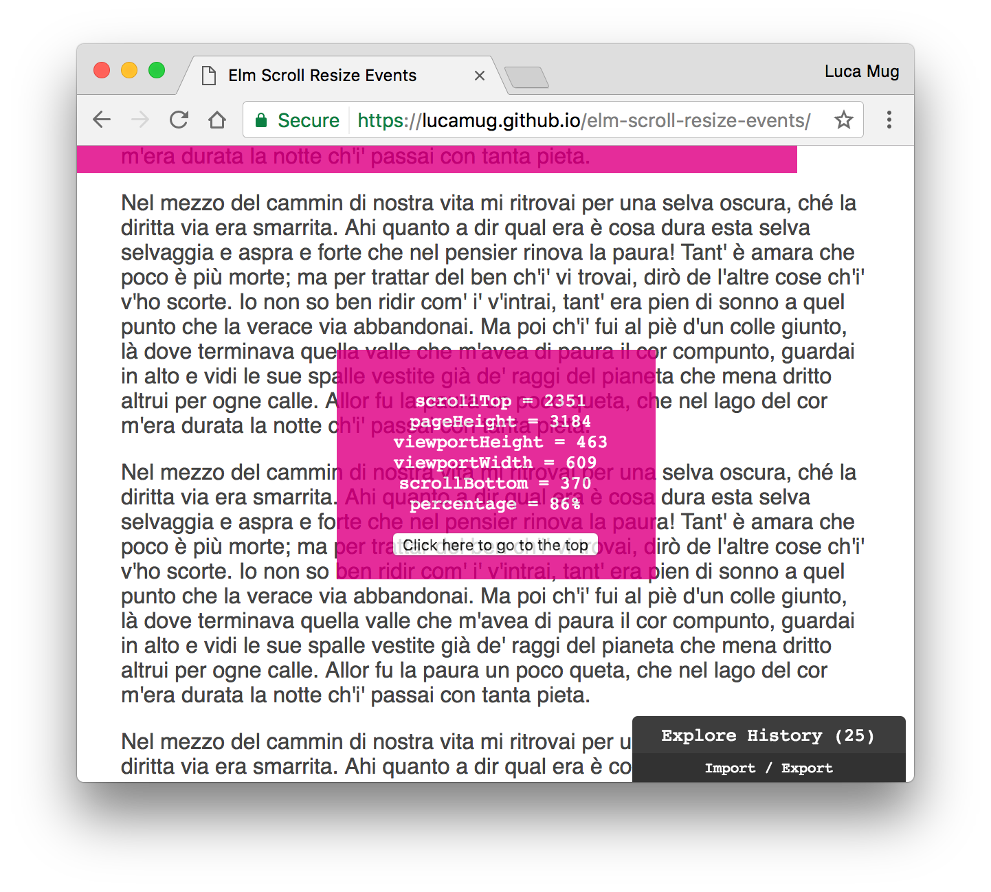 Scroll And Resize Events In Elm Demo By Lucamug Medium