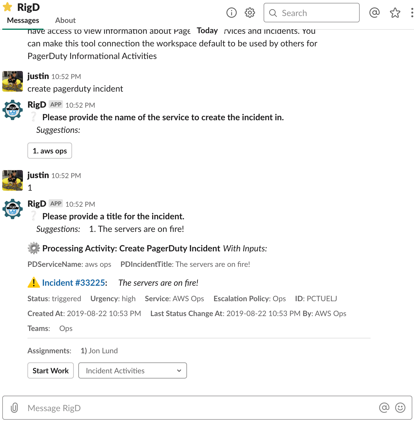 How to Open PagerDuty Incidents from Slack by Justin Griffin RigD