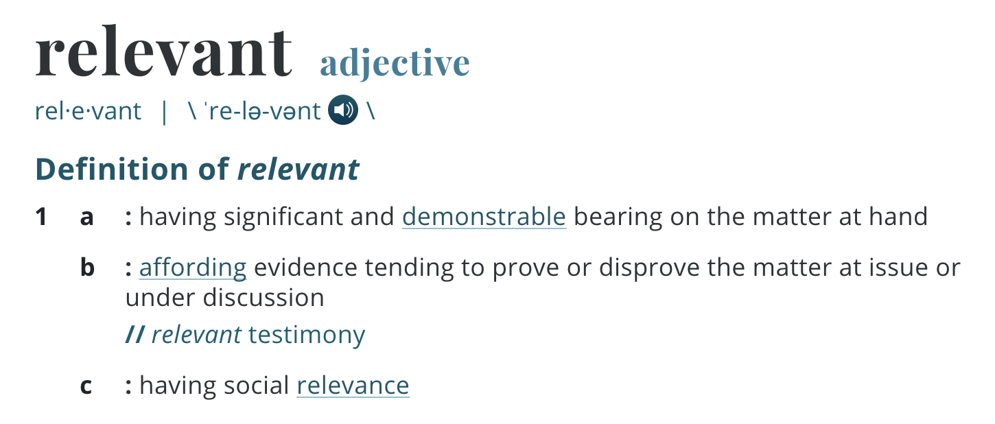 What Does Relevant Mean In English