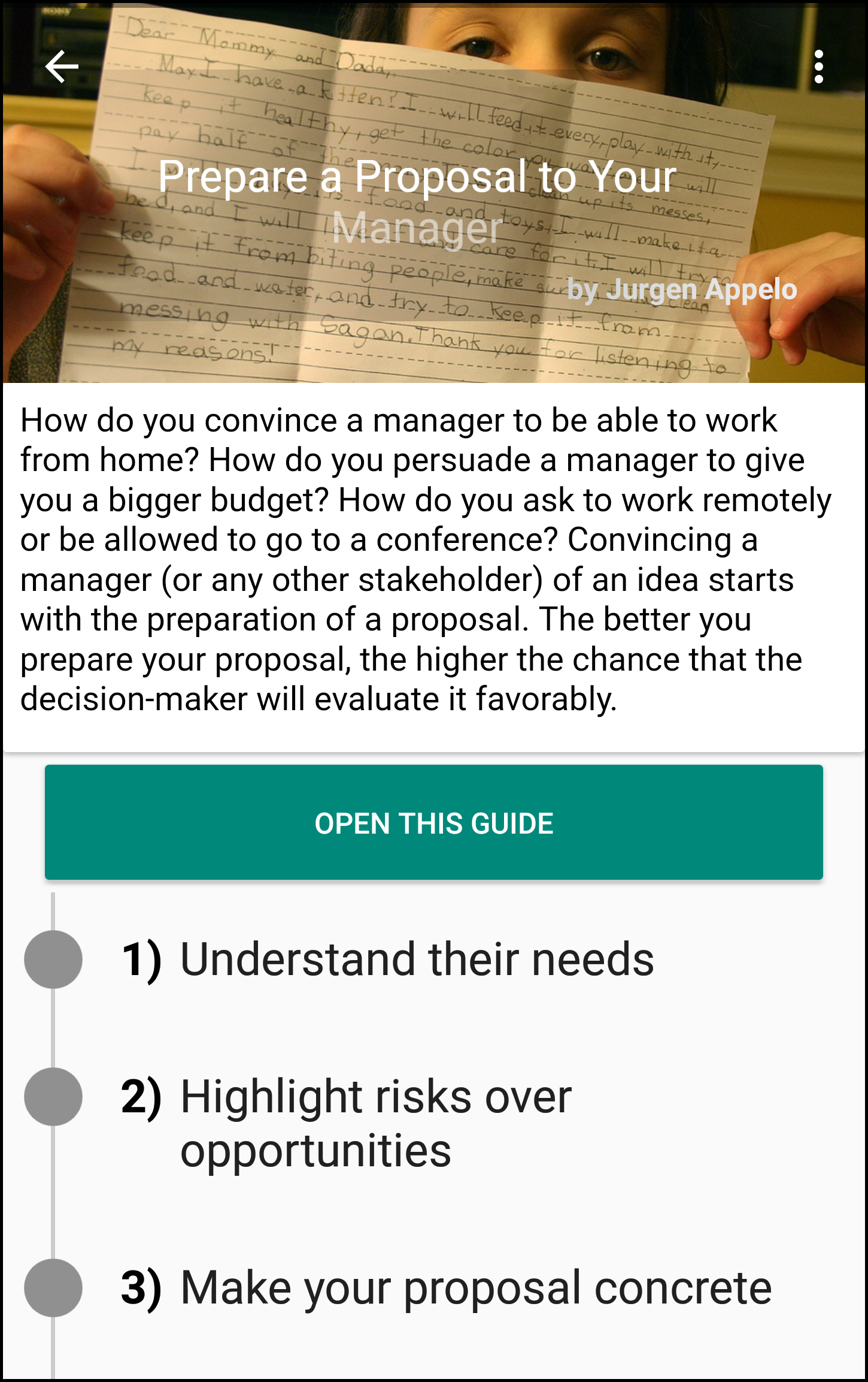Prepare A Proposal To Your Manager By Jurgen Appelo Medium