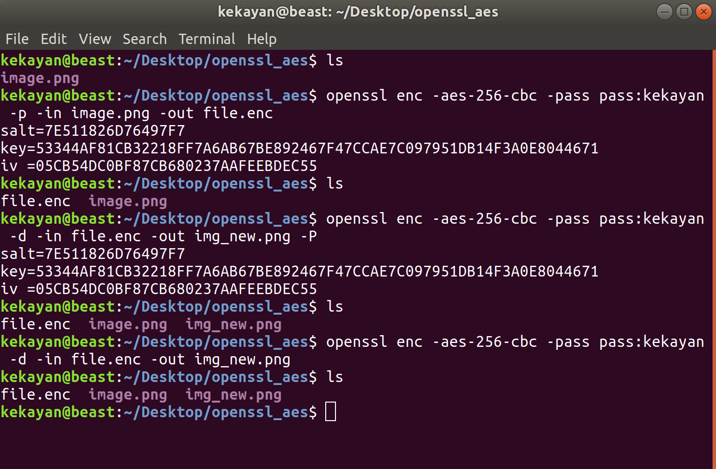 Openssl generate aes 256 key size