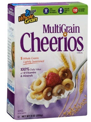 What cereal has a 25 dv of iron