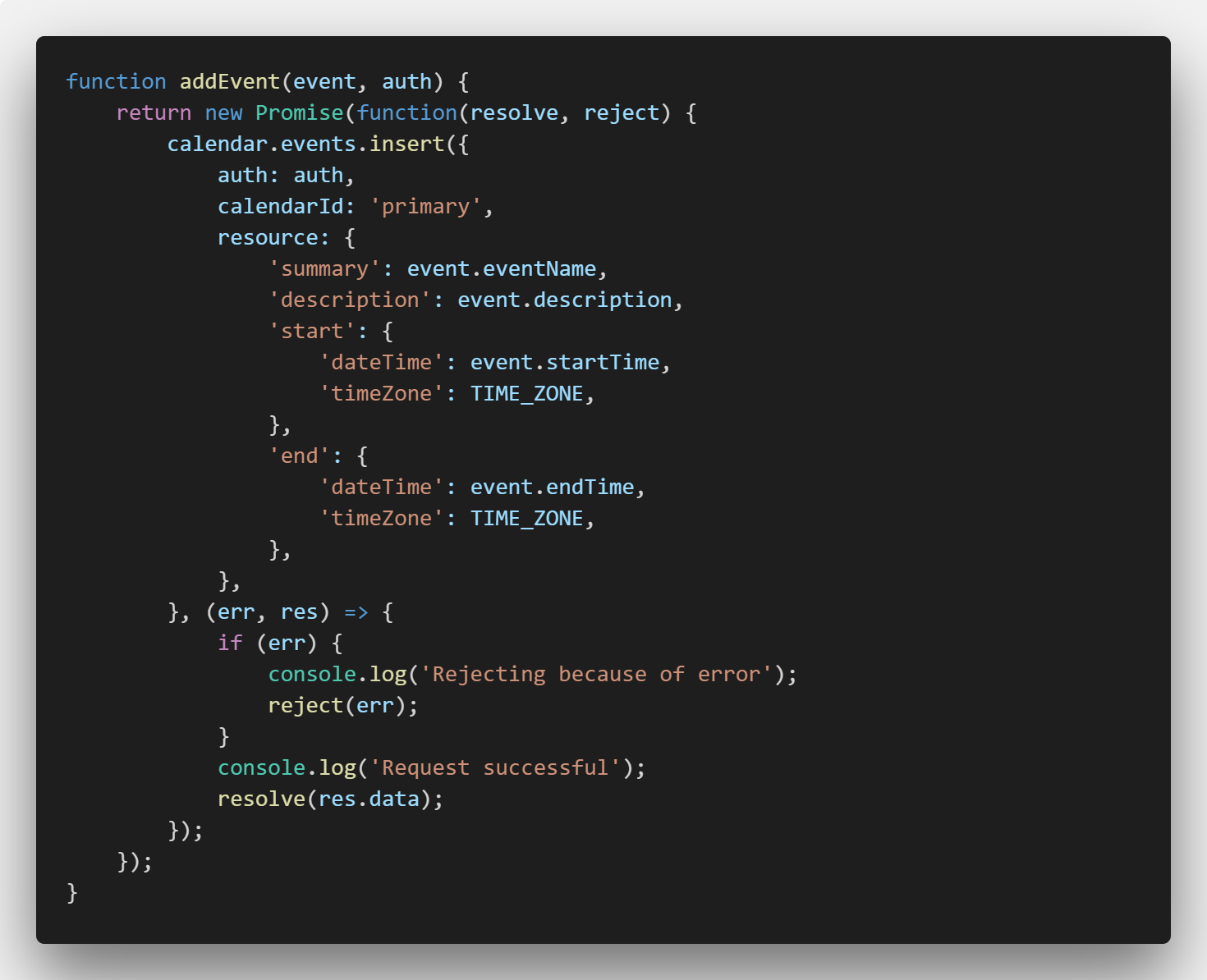 Integrating Firebase Cloud Functions with Google Calendar API