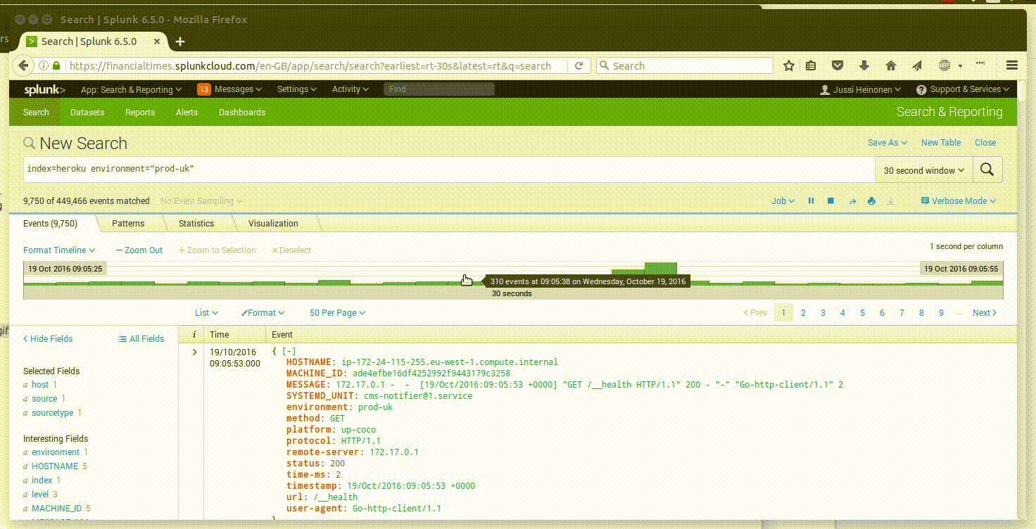 Splunk HTTP Event Collector Direct pipe to Splunk FT Product
