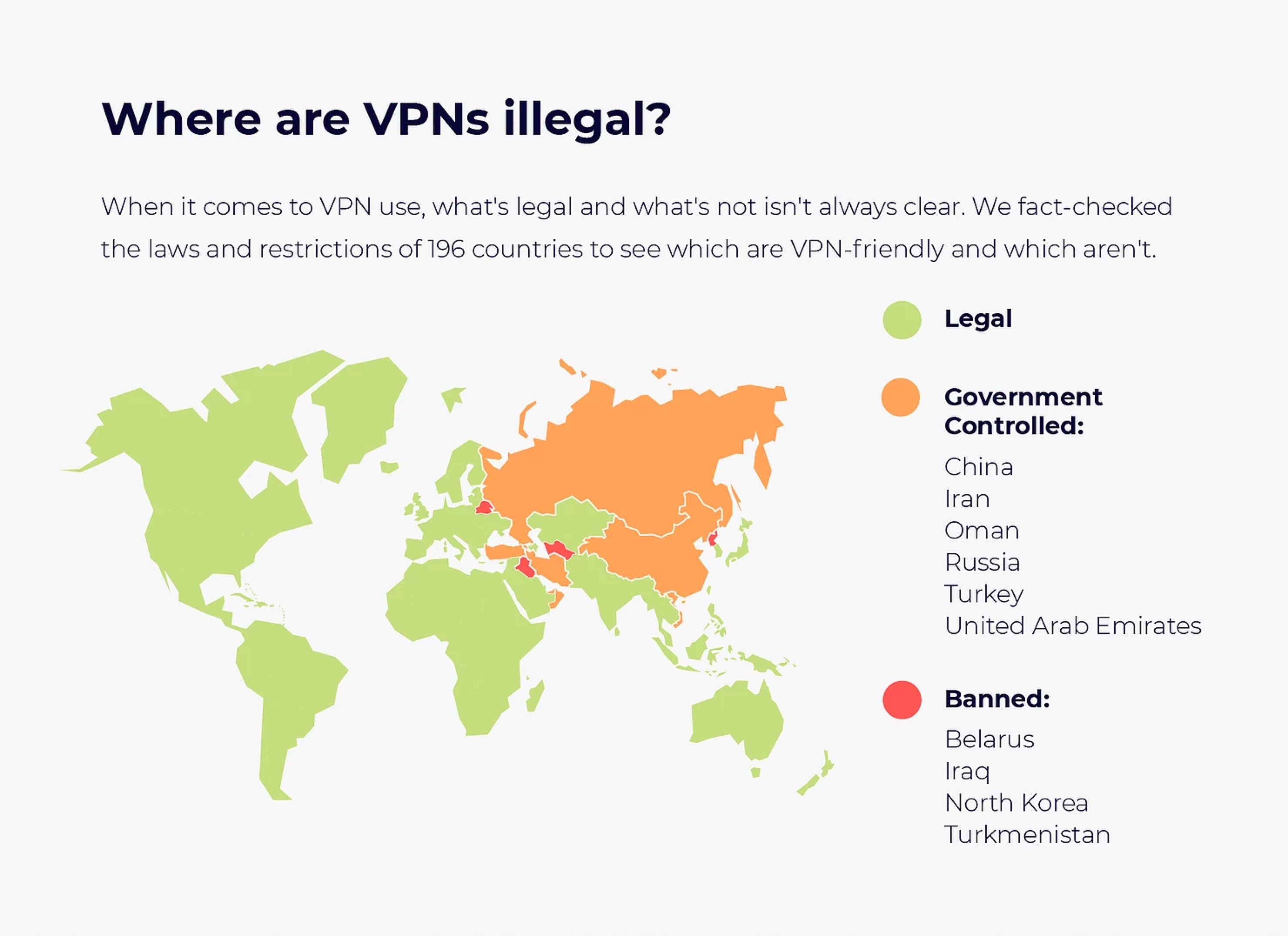 有多少国家禁止或限制使用vpn 全球互联网审查分布图 Vpn 在你的国家合法吗 By Iyouport Medium