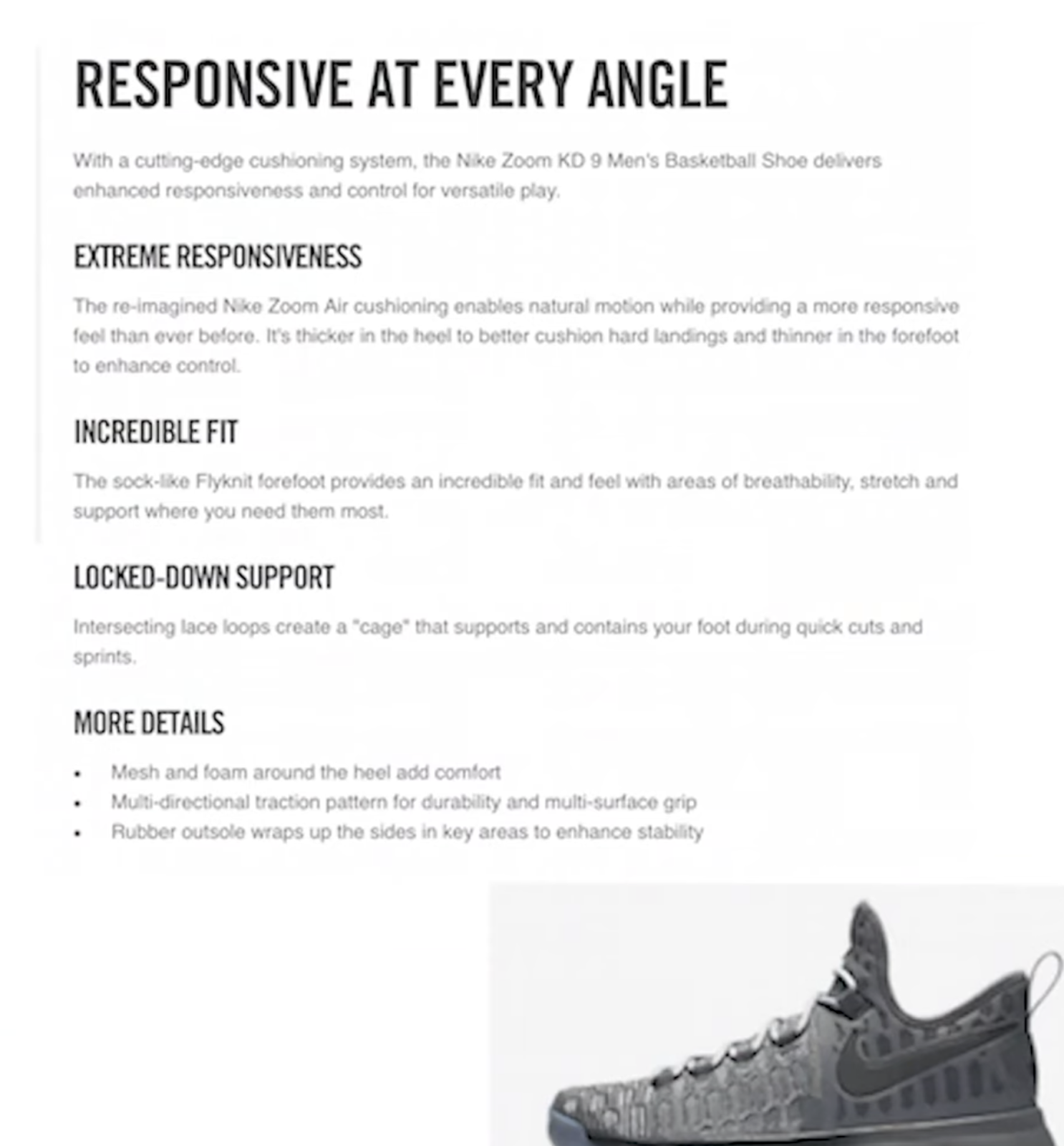 nike product description