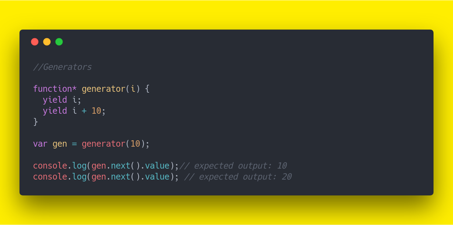 javascript ES6 cheatsheet — Generators by Mihai Serban Medium