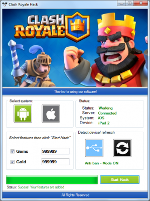 Mod Clash Royale — Infinite Gems And Gold Generator - 