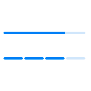 A diagram of two progress bars, one continuous, and one segmented.