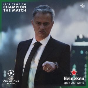 Heineken® launches new UEFA Champions League Campaign, starring Jose Mourinho | by Victor | Medium