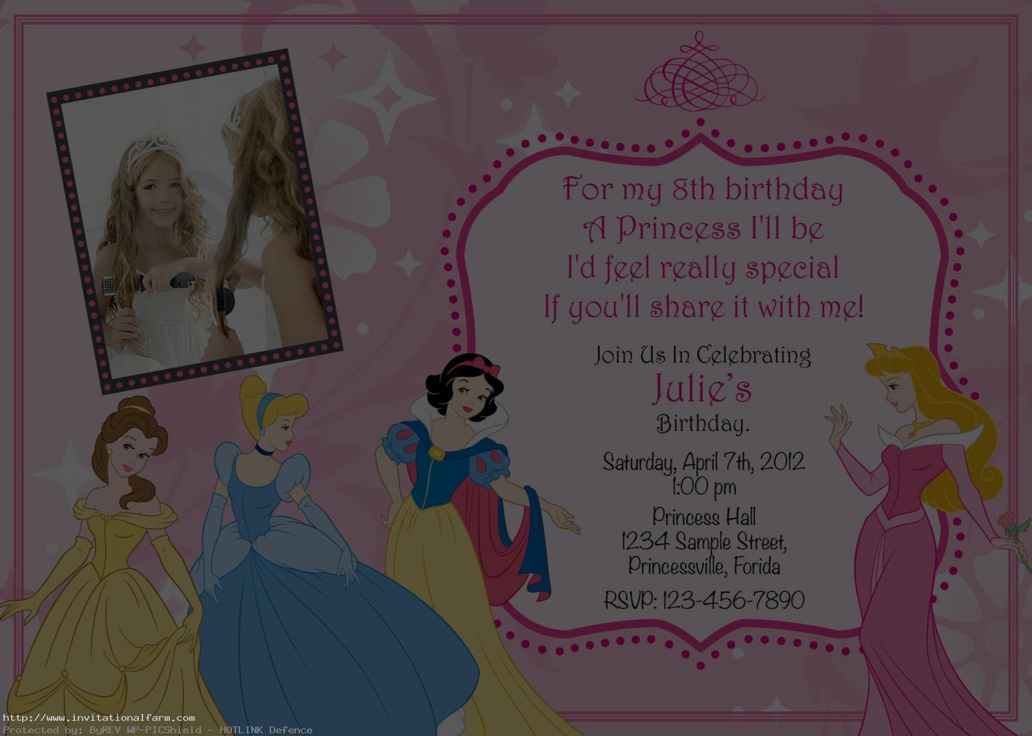 Free Princess Birthday Invitations Template By Ragilwk Medium