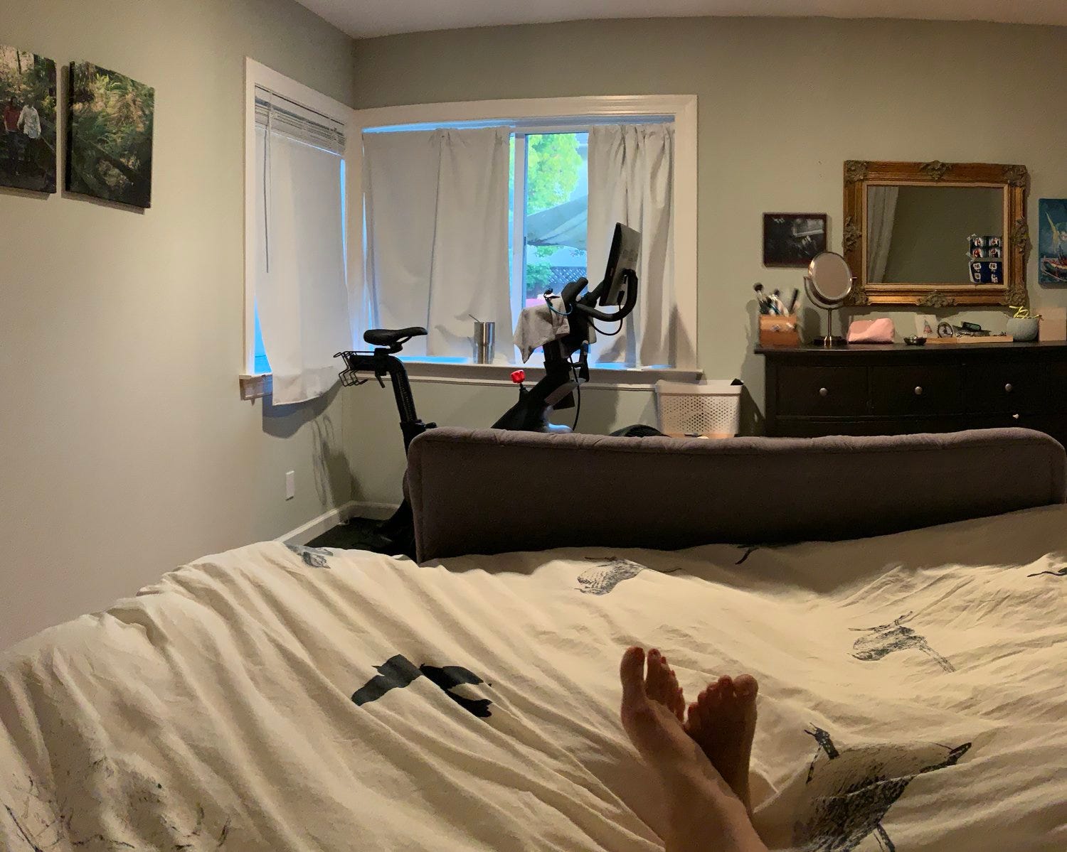 peloton bike in bedroom