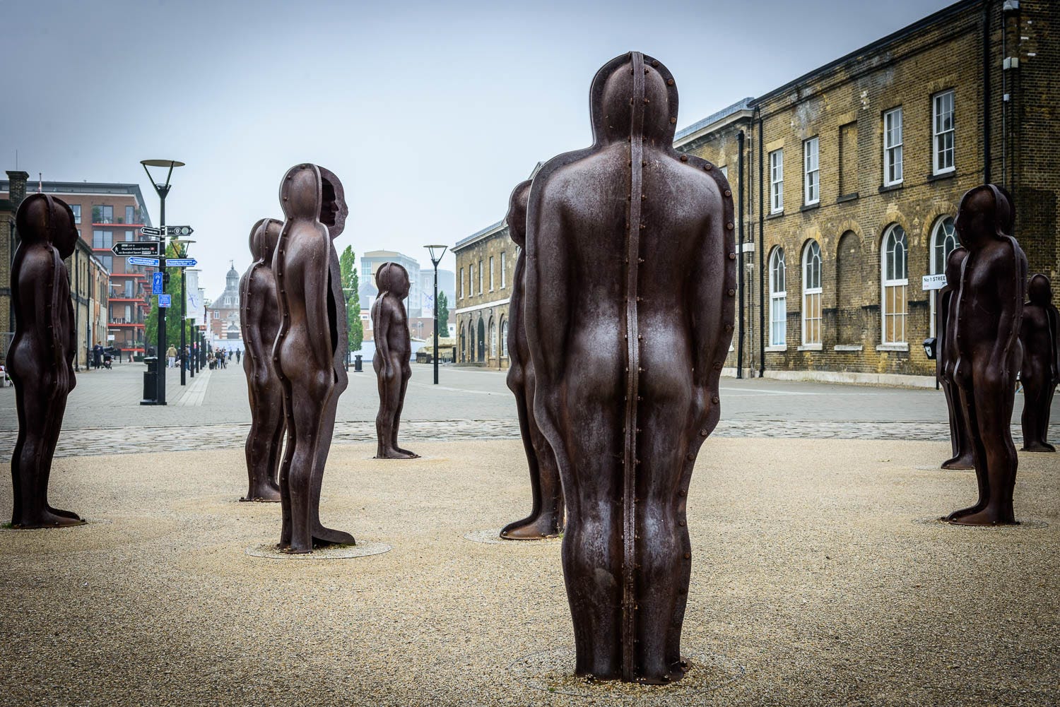 A group of 18 figures made from cast iron.
