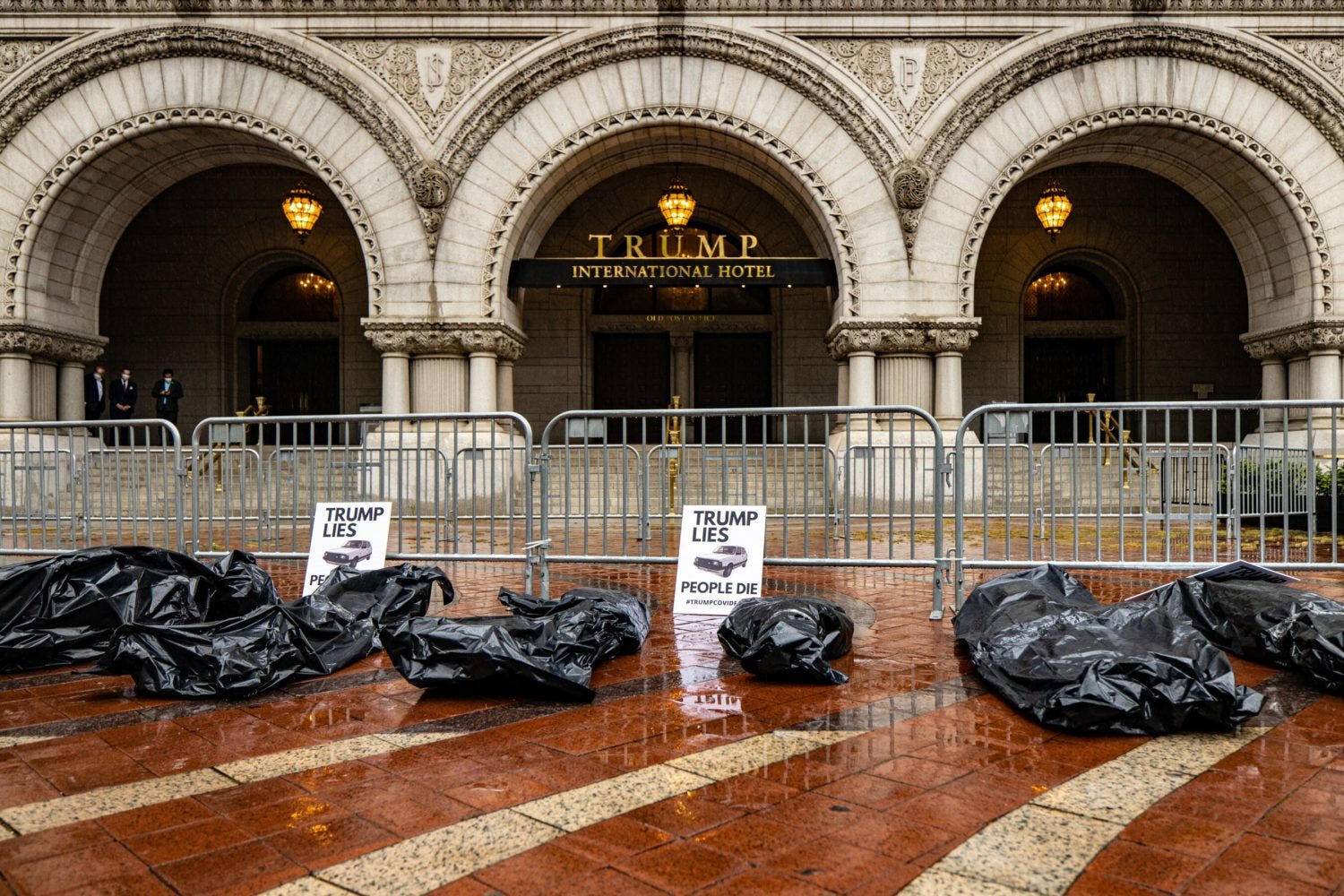 Body Bag demonstration outside Trump International Hotel in Northwest D.C